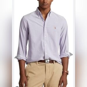 Polo Ralph Lauren THISTLE Men's Contrast Trim Cotton Oxford Shirt, US Large